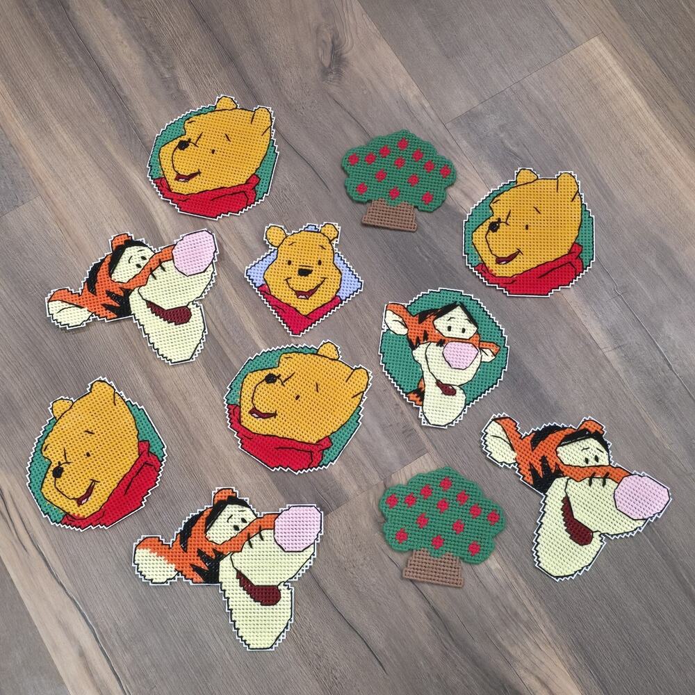 Winnie the Pooh Disney‎ Cross Stitch Needlepoint Character Magnets Tigger Lot